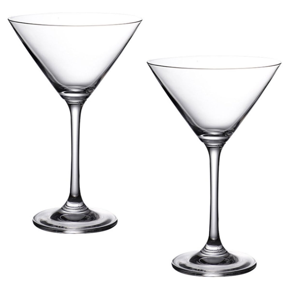 Kichvoe 2 Stück Bicchieri da Cocktail Martini in Vetro Trasparente | Calici da Bere Gambe Lunghe, Coppette per Bar e Bevande Rosse, Adatti per Serate e Degustazioni