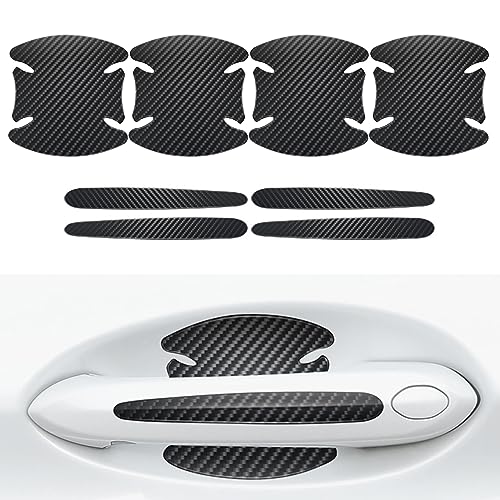 NGHEY 8 PCS Car Carbon Fiber Leather Door Bowl Film, 4.13