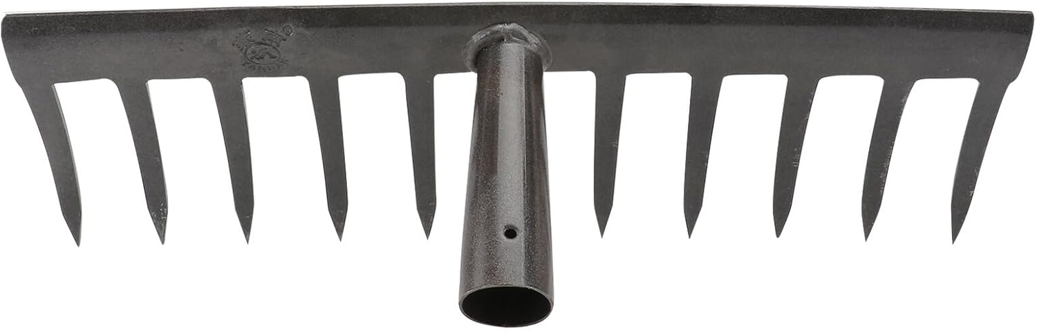 NUOBESTY Agricultural Soil Loosen Rake Head Only Garden Tool for Gardening Lawn Loosening Leaf Gathering and Soil Cultivation Wear-Resistant Rake Replacement Part