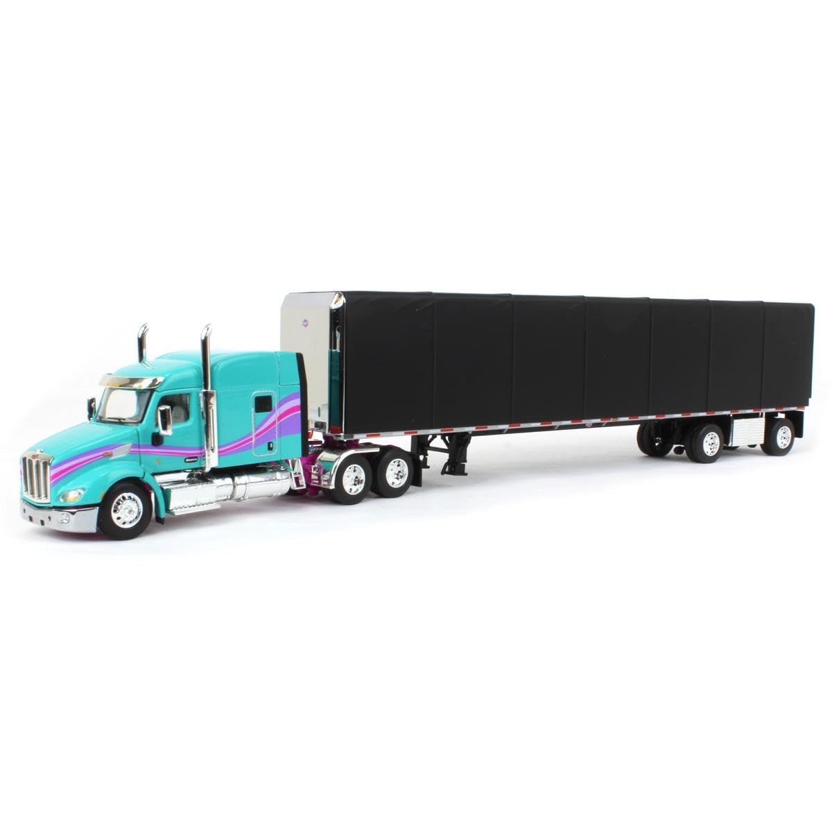 Peterbilt Modèle 579 avec remorque utilitaire bleu sarcelle/noir 60-1611