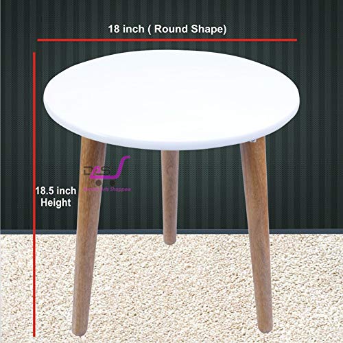 Image of Shoppee Fold-able Oval Shaped Side Table /Tea Coffee Breakfast Table (White Round)