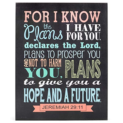 Dicksons I Know The Plans I Have For You Typography Black 14 X 11 Wood Wall Art Sign Plaque #TOP21