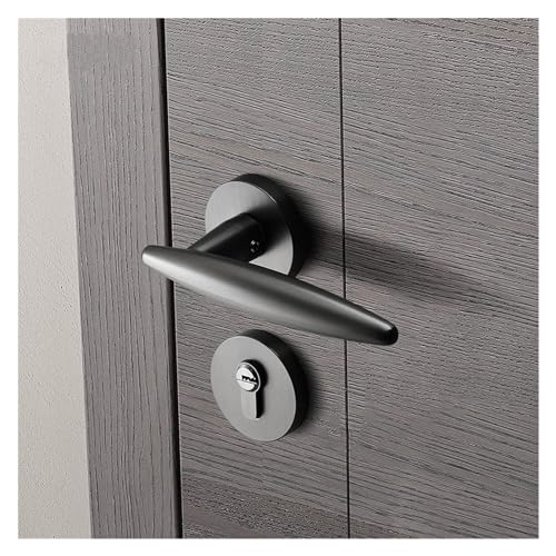 Serrure de porte de chambre silencieuse grise et noire modèle split moderne - 4