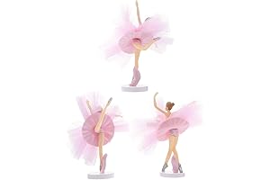 NUOBESTY 3 PCS Ballet Girls Cupcake Toppers