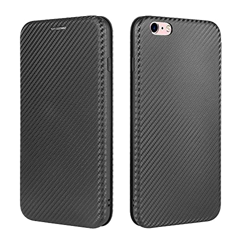 Boîte hybride iPhone 6 antichoc en carbone PU avec clapet de protection intégrale