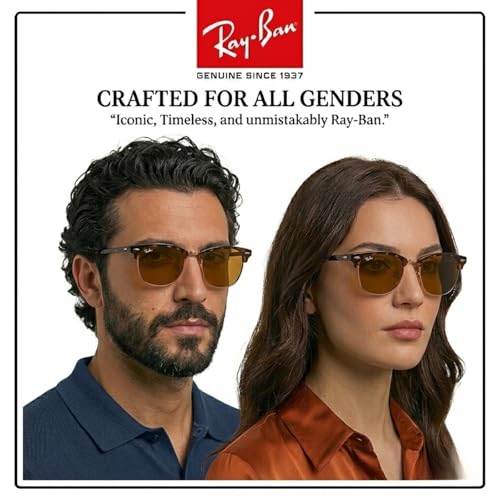 Image of Ray-Ban RB3016 CLUBMASTER CLASSIC Square Shaped Sunglasses for Men & Women with Official RAYBAN Eyewear Kit