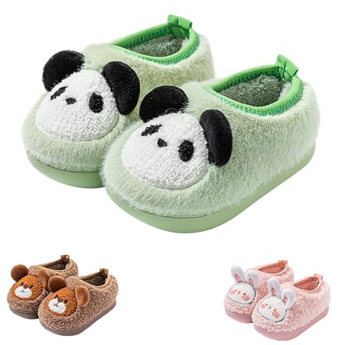 Boys Girls Plush Panda Slippers Non-Slip Fleece Cute Cartoon Slippers Fall Winter Warm Indoor Soft Cozy Sandals3
