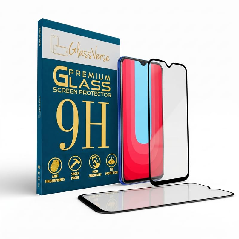 Image of GlassVerse PureView Tempered Glass for Vivo U20 | Crystal Clear, 9H Hardness Screen Protector, Edge to Edge, Case Friendly, Hassle-less Installation Kit Included. (Pack of 2)