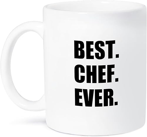 3dRose mug_179767_1 Best Chef Ever - Taza de cerámica con texto en inglés "Best Chef Ever", regalos para los más grandes fanáticos de la cocina y la
