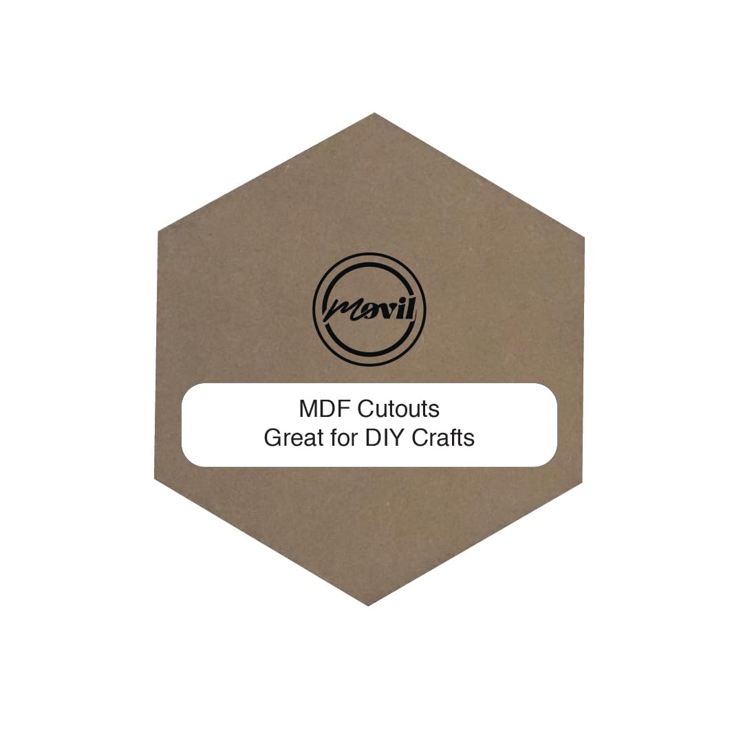 MOVIL MDF Cutouts | 6 x 6 Inch Hexagonal MDF Boards for Art and Craft | Wood Hexagon MDF Sheets for Craft Work, DIY MDF Cutouts | Set of 12-image-13