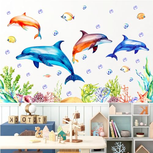 Vinilos decorativos grandes de delfín para pared miniatura 3