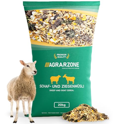 Agrarzone Schaffutter Ziegenfutter Müsli 20 kg - Artgerechtes Kraftfutter Schafe, Ziegen & Lämmer - 100% gentechnikfrei und staubfrei - Hergestellt in Österreich