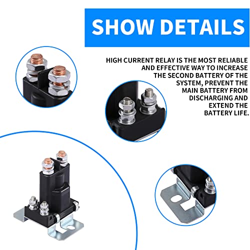 Stylemafia 80-AMP 12V Battery Isolator Relay - 4 Pin Heavy Duty SPST - Prevents Primary Battery Discharge