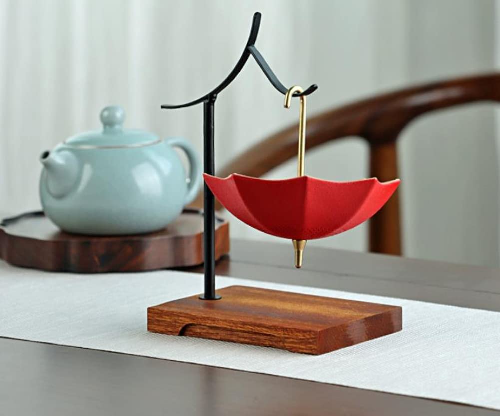 Infusor de té de malla fina de cerámica, infusor para té suelto, colador de malla fina, paraguas, decoración de mesa de té, filtro de té A05