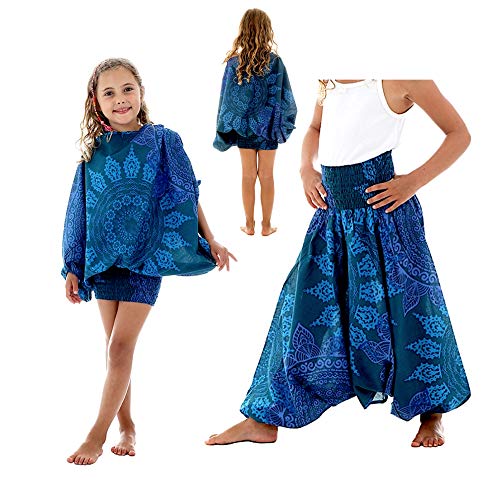 Pantalon chemisier pour fille ensemble modulable 3 styles multicolore L