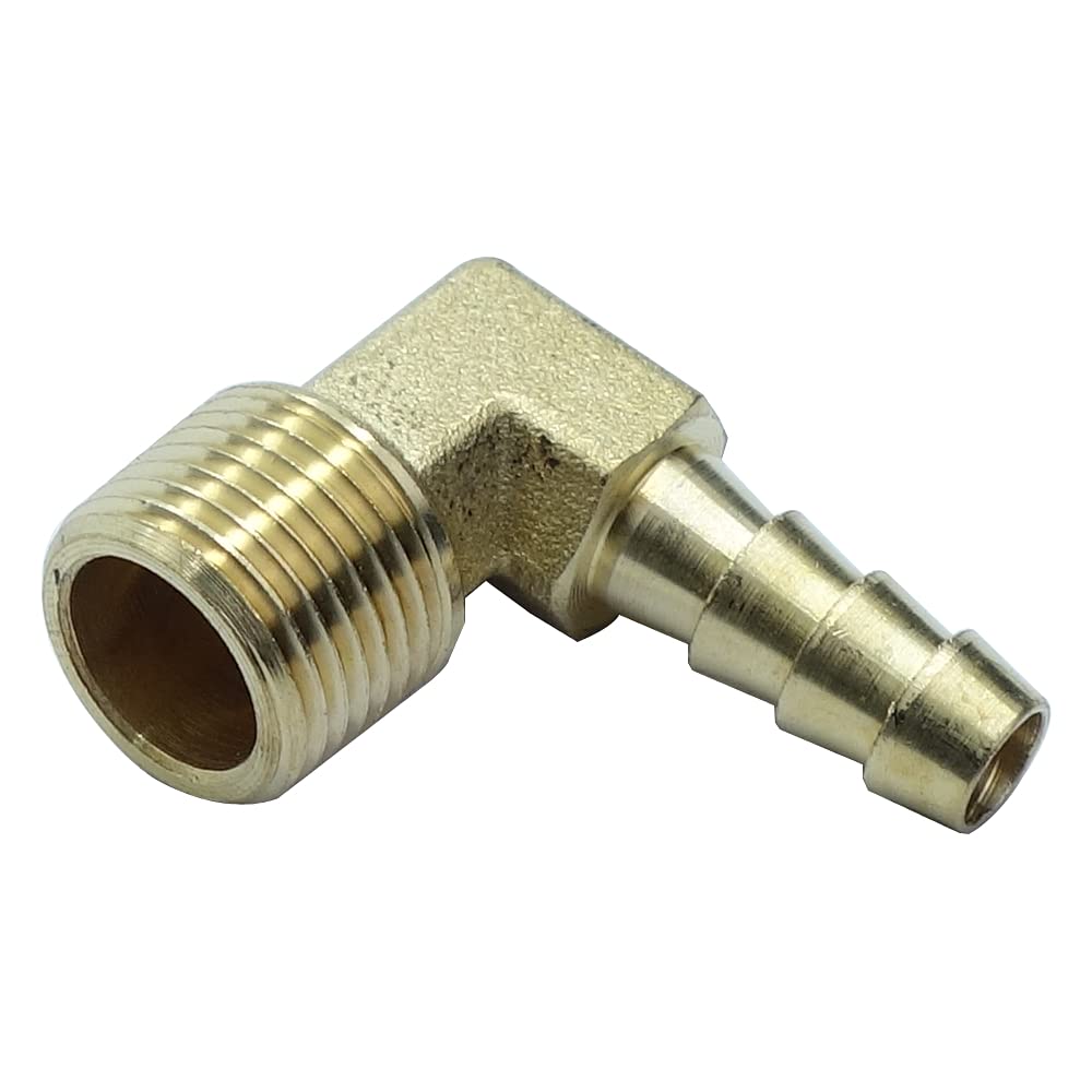 Raccordi Per Tubi Gas Acqua 5 Raccordi A Gomito In Ottone 3/8 Barba X 3/8 Maschio NPT - Per Tubi Acqua, Gas, Carburante | Set Conveniente Gomito Ottone 3/8 Barb Npt - Foto 4