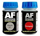  Lackstift Mazda K1 Cygnus Silver Metallic + Klarlack je 50ml Autolack Basislack Set