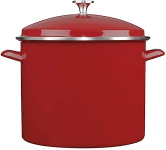 Cuisinart Enamel Stockpot with Cover, 16-Quart, Red
