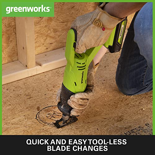 Greenworks 24V battery reciprocating saw GD24RS (Li-Ion 24V variable stroke rate control up to 2700 strokes/min for wood, plastic & metal with tool-free blade change without battery & charger) - Image 3