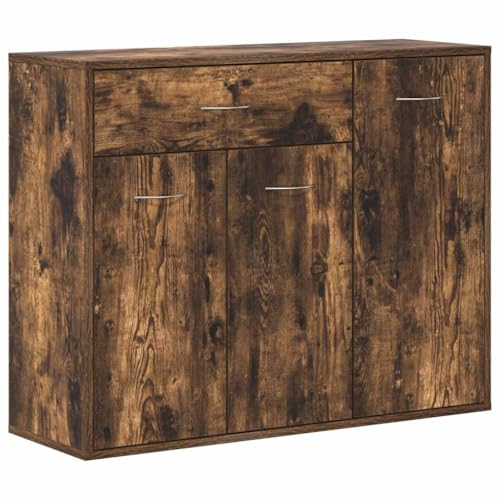 vidaXL Buffet Armoire de Rangement Meuble de Rangement Armoire Latérale Salle de Séjour Salon Intérieur Chêne Fumé 88x30x70 cm Bois d'Ingénierie