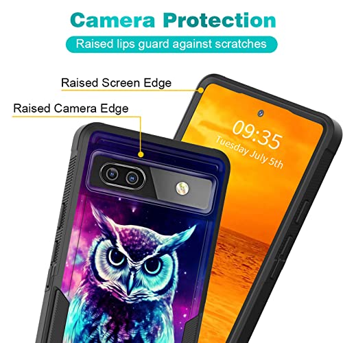 KJFHDJFDH for Pixel 7 Pro Case,Dual Layer Hybrid Heavy Duty Rugged Shockproof Hard PC +Soft Silicone Protective Case for Google Pixel 7 Pro 5G 6.7”,Galaxy Owl - image 4