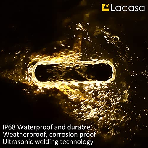 image for Lacasa Solar Deck Lights, 4 Pack 40LM Solar Powered Step Lights, LED D