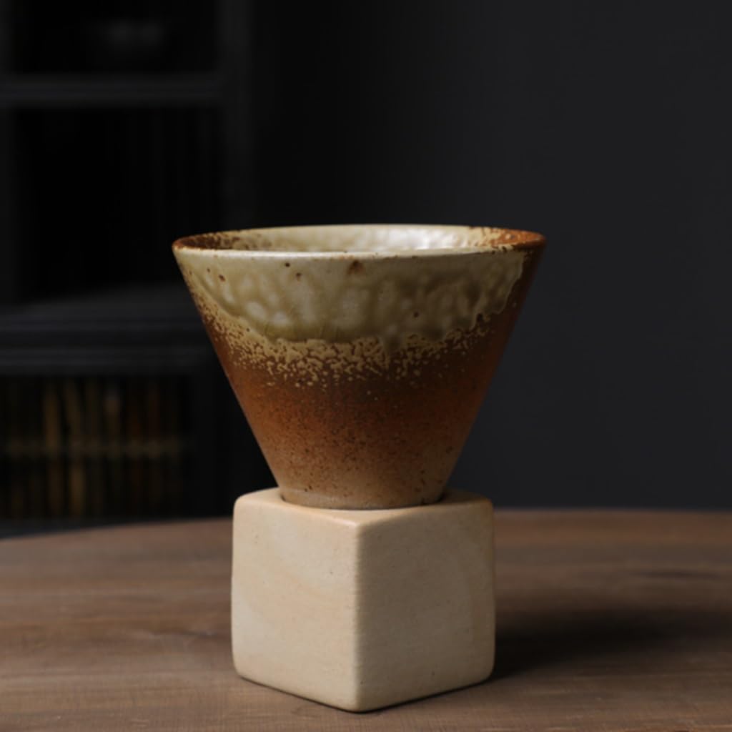 Tasse à café rétro en céramique 200ml avec filtre lot de 4 pièces pour le thé au bureau