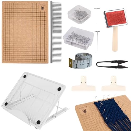 AIIQESBT 108 Pcs Macrame Board Set, 12'' × 16'' Wood Macrame Boar...