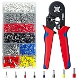 KELAV Set di Pinza Crimpatrice Capicorda,con 1800pcs Capicorda Elettrici a Crimpare,0,25-10mm²,Pinza e Puntalini Elettrici a Crimpare per Auto e Installazioni,Cavi