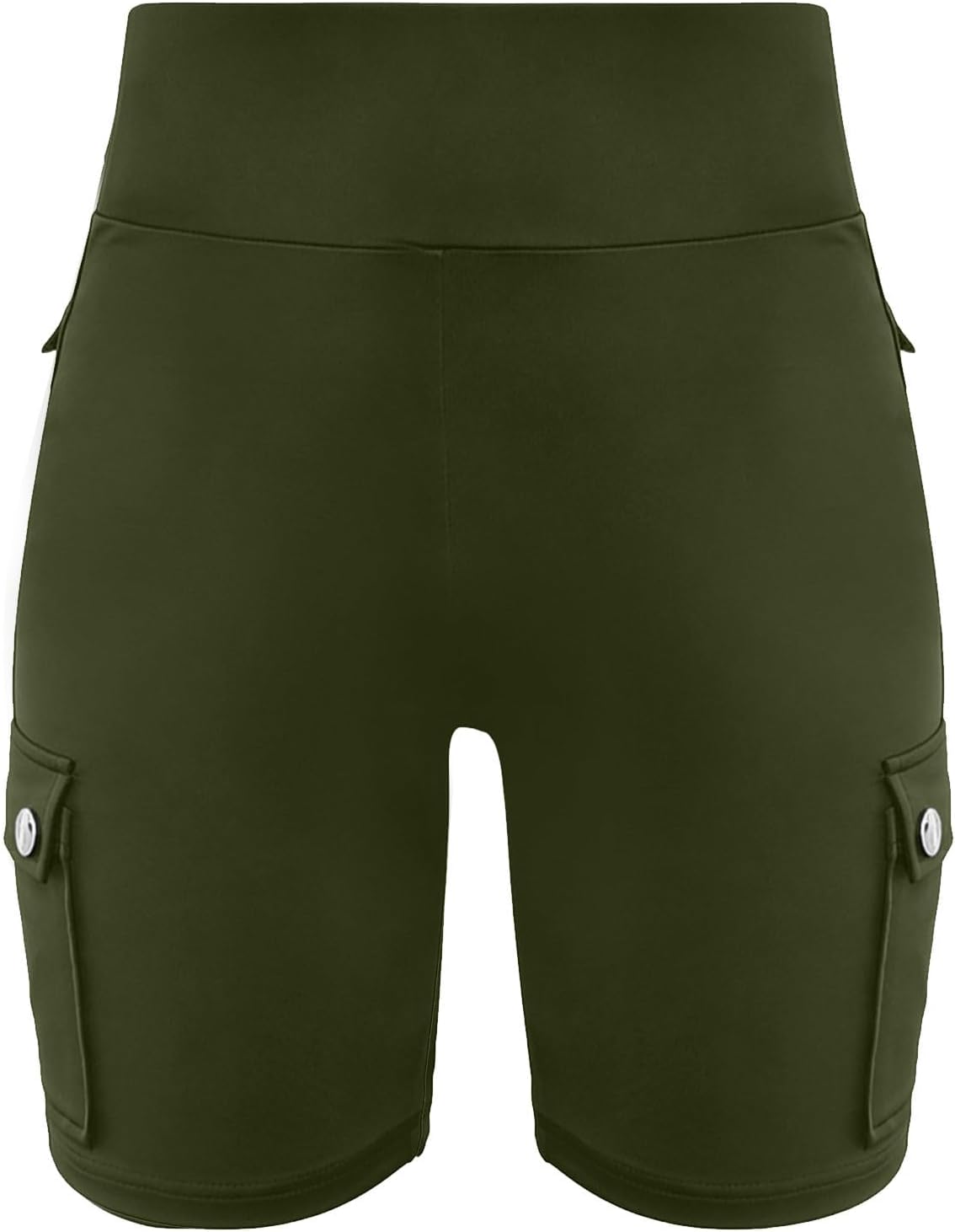 Womens Workout Biker Shorts with Cargo Pockets Soft Comfy Stretch Athletic Scrunch High Waisted 8" Inseam Gym Shorts