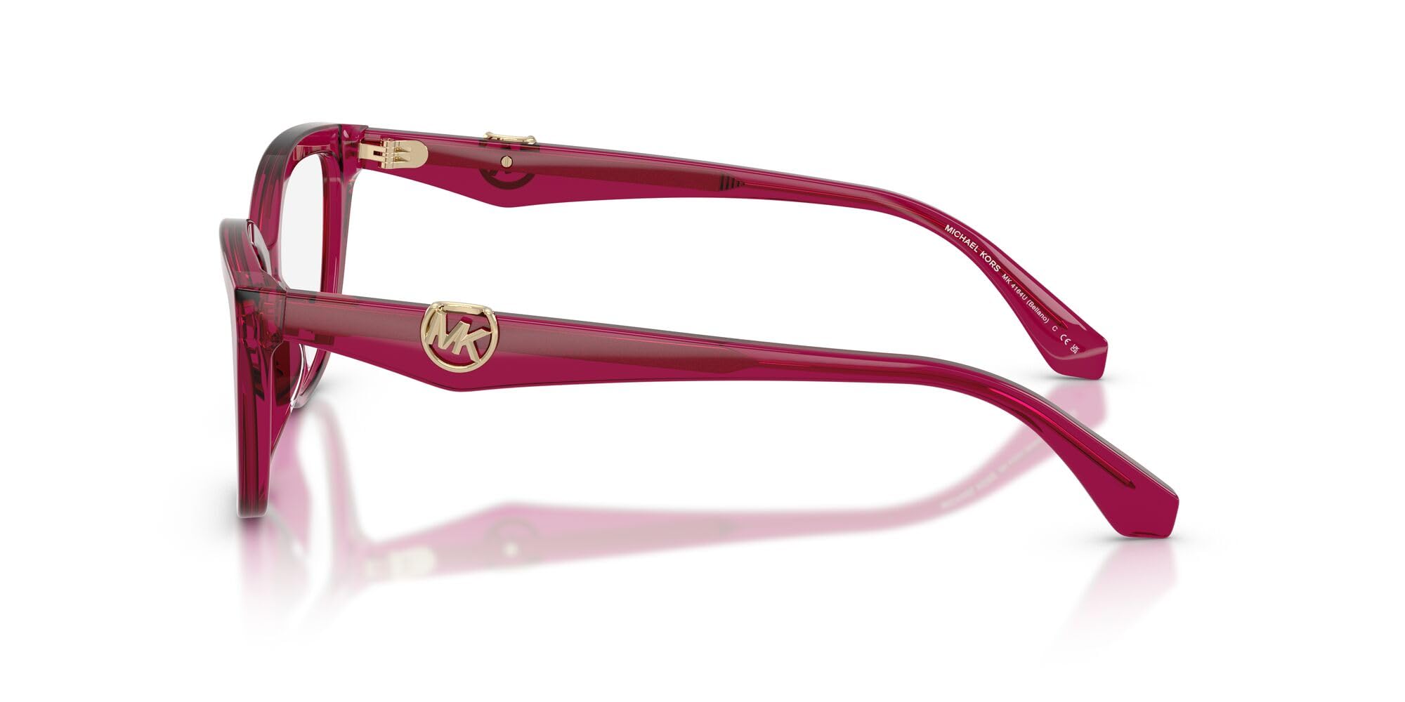 Michael Kors Damskie oprawki do okularów korekcyjnych Mk4164u Bellano uniwersalne dopasowanie kocie oko, Plum Transparent/Demo Soczewka, 52 mm