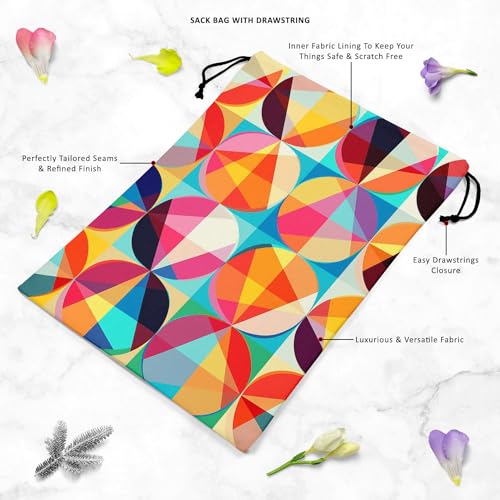 Image of ArtzFolio Geometric Ornament D5 | Reusable Sack Bag | Bag for Gym, Storage, Vegetable & Travel