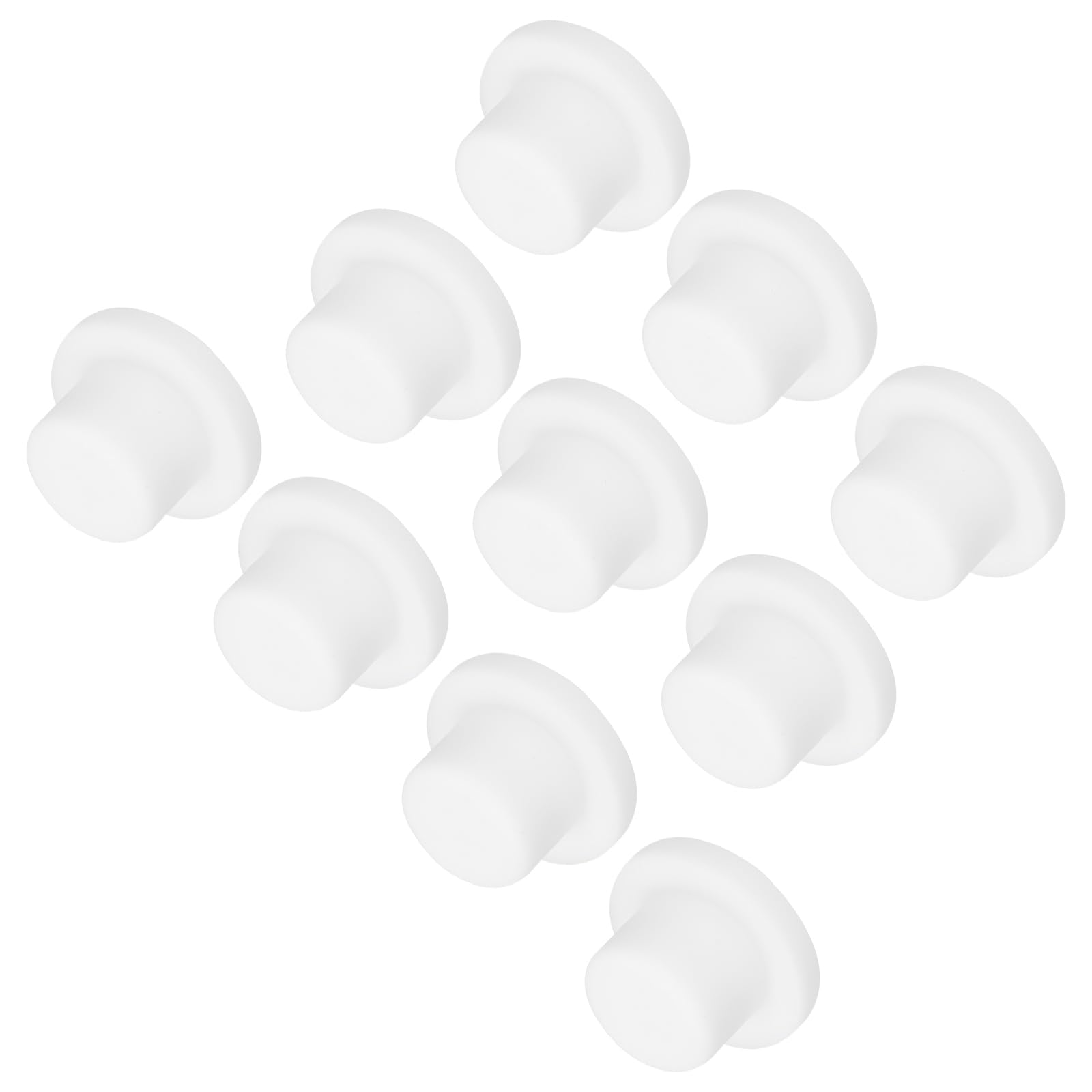MECCANIXITY Silicone Plug Mount Dia 15mm/0.59" White 10Pcs OD 23mm/0.91"
