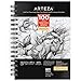 ARTEZA 5.5X8.5" Sketch Book (68 lb/100gsm, 100 Sheets), Spiral Bound Artist Sketch Pad, Durable Acid Free Drawing Paper, Ideal for Kids & Adults, Bright White
