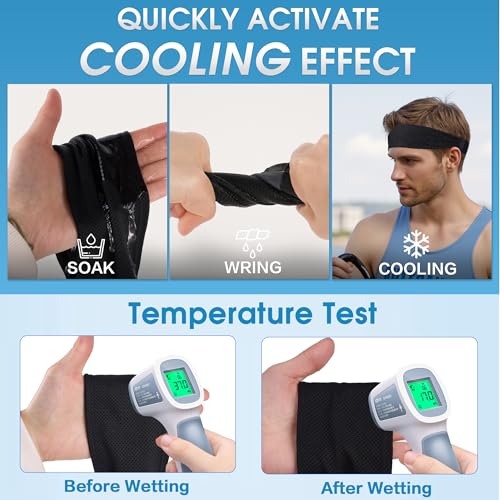 Image of Sukeen Cooling Sports Headbands for Men: Instant Cooling Moisture Wicking Sweatbands Non-Slip Elastic Mens Headband Gym