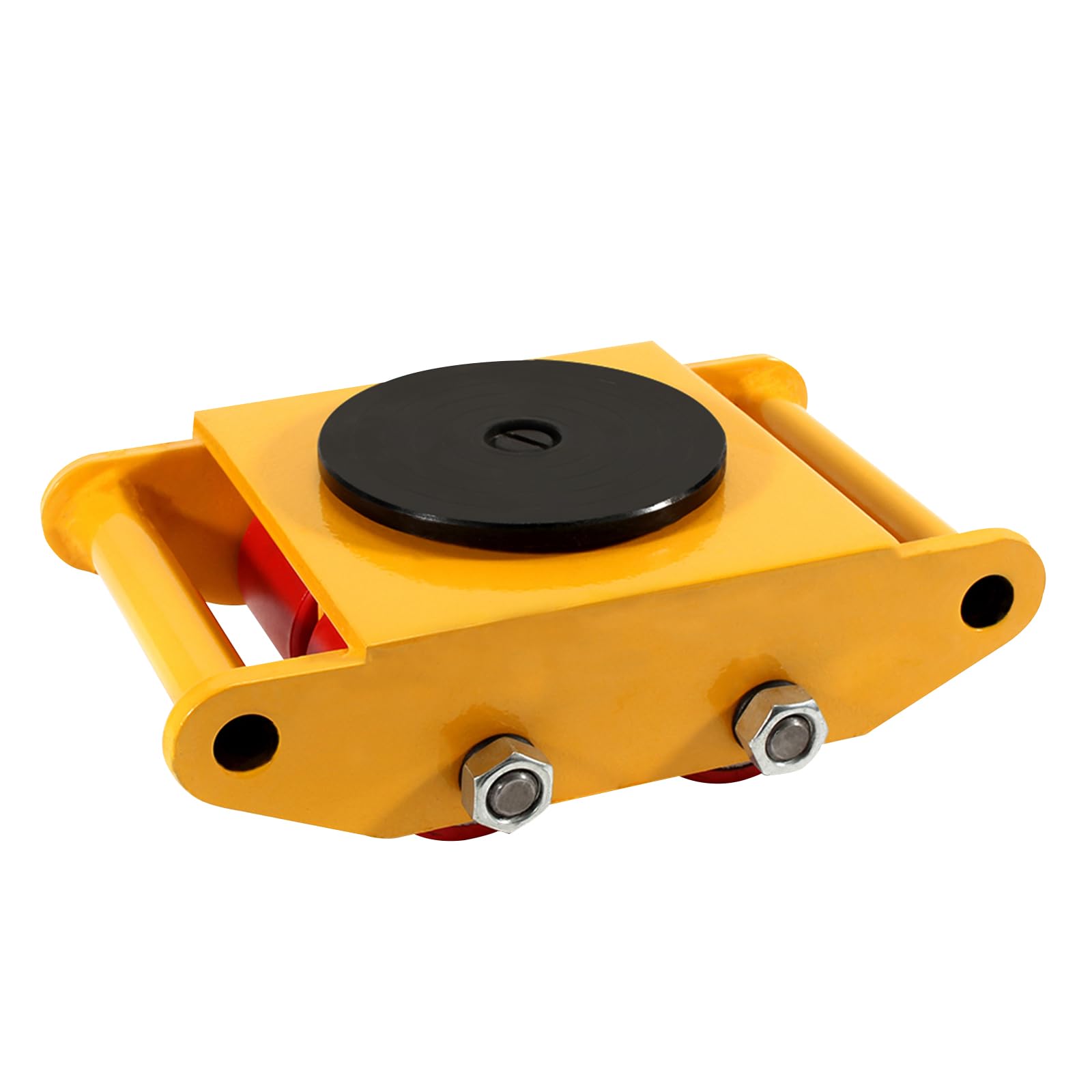 Vonvver Yellow Machinery Skate Dolly 6T - Industrial Machinery Mover With 4 Pu Wheel, Heavy Duty Machinery Moving Skate 360° Rotation Non-Slip Cap For Industrial Moving Equipment (Yellow)