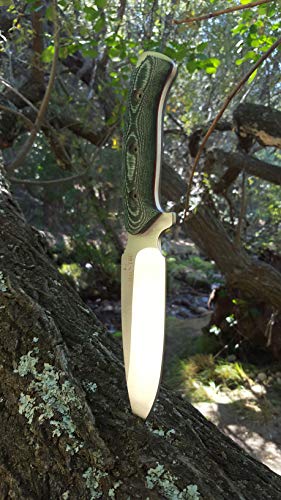 JEO-TEC Nº15 Bushcraft Survival Hunting Tactical Knife - BOHLER N690C Stainless Steel, Multi-positioned Leather Sheath, Sharpener Stone - Thumbnail 2
