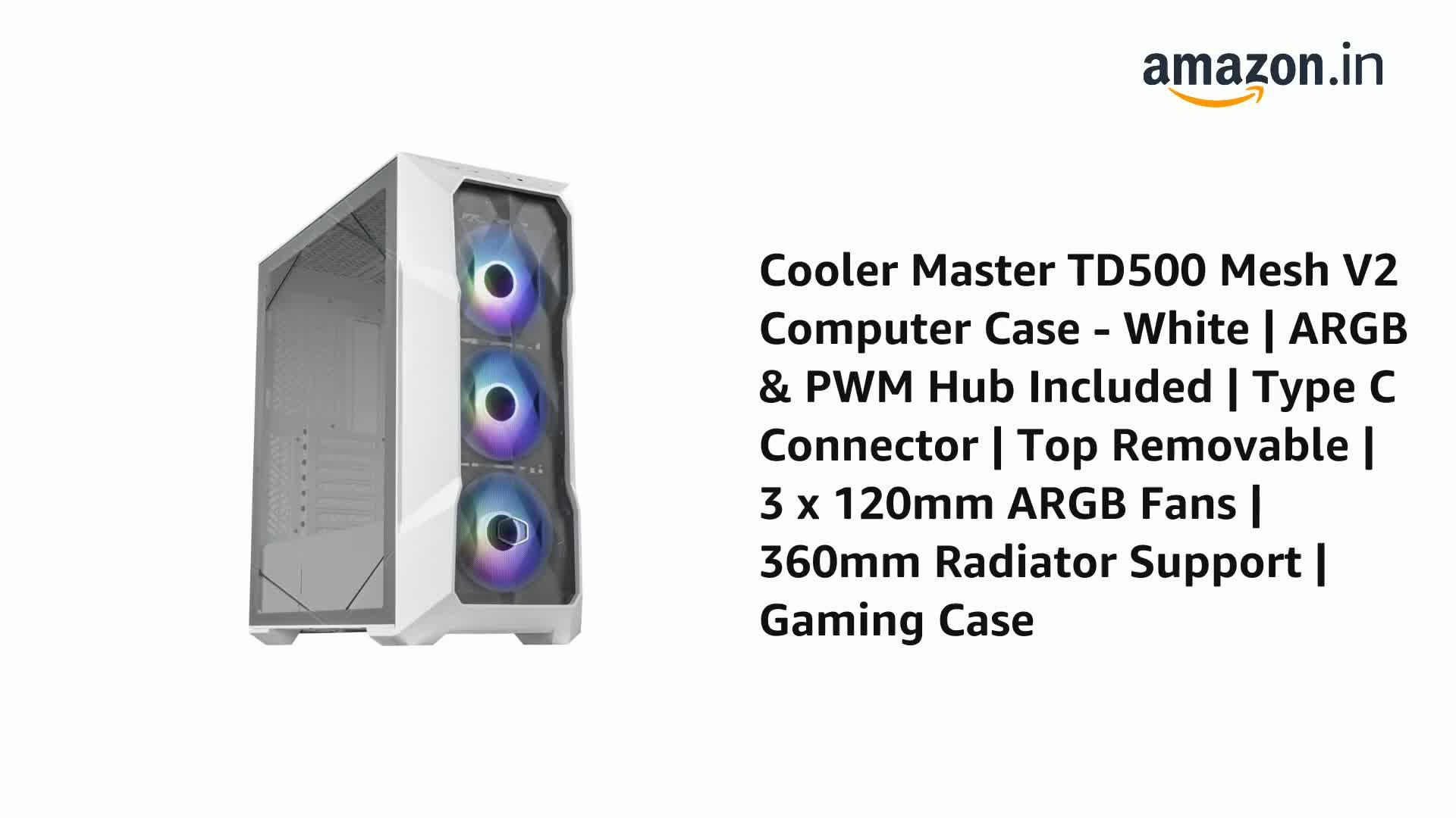 Amazon.in: Buy Cooler Master TD500 Mesh V2 Computer Case - White