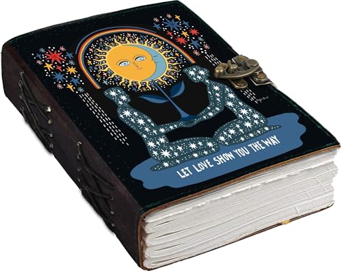 Image of Mr KRAFT Handcrafted A5 120 GSM Premium White Paper Motivational UV Print Diary Leather Journal with Unique UV Love Print Writing Diary Notebook Unruled Personal Diaries for Men,Women-5x7 (Multicolour25)