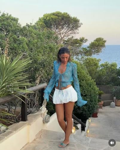 Womens Mini Skirts Lace Knit Low Waist Tiered Skirts Summer 20252