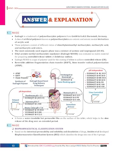 Image of GPAT MANTRA:GPAT PREVIOUS YEAR SOLVED QUESTION PAPERS WITH DETAILED EXPLANATION(COLOURED BOOK)