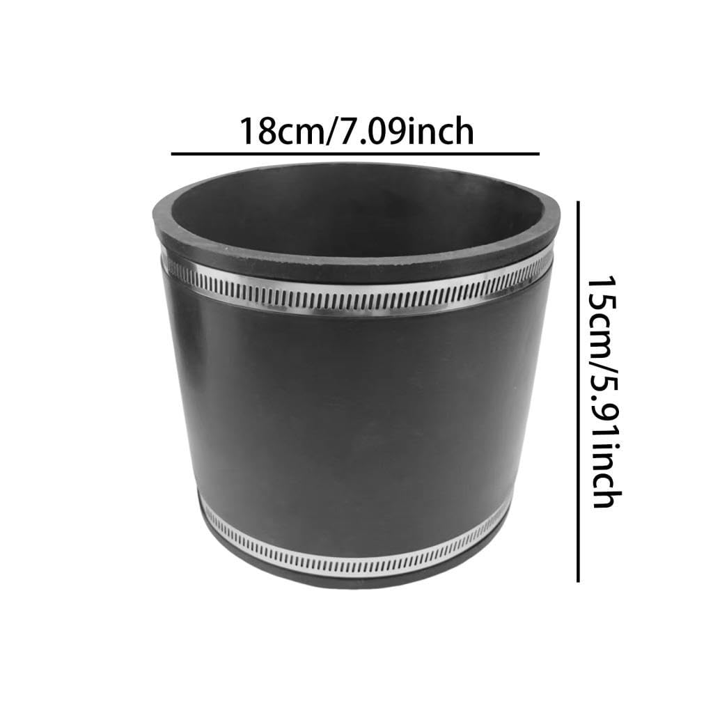 Acoplador de Manguito Flexible Acoplamiento de Goma Flexible con Abrazadera de Acero Inoxidable Conexión de Fontanería, 160 Mm X 170 Mm X