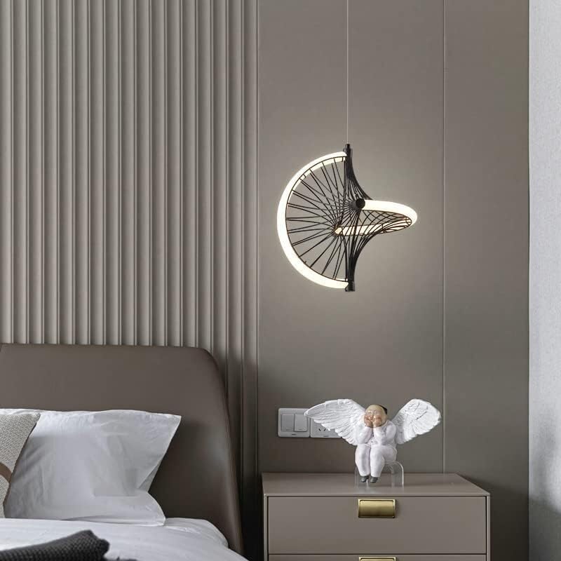 Lustres suspendus LED en fer noir style éventail d'architecte