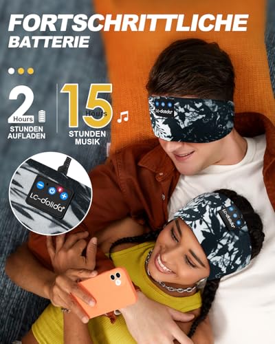 Image of LC-dolida Sleep Headphones Bluetooth 5.4, Headband Earphones Wireless, Sleep Mask for Sleeping, Sports, Gifts, Workout, Jogging, Yoga,Insomnia, Air Travel, Meditation