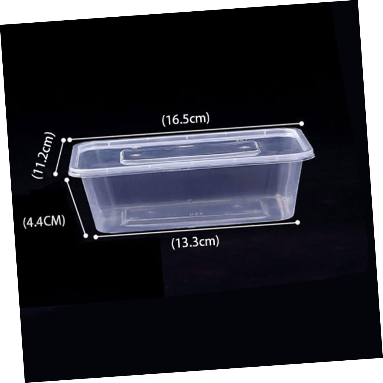 Cabilock 50pcds Square 650ml Thick Lidded Takeout Food Containers for Salad Fries Food Compartment Storage Box