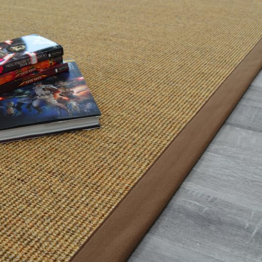 Decoweb Tapis sisal Yucatan chaume - Ganse Brune - 80 x 150 cm