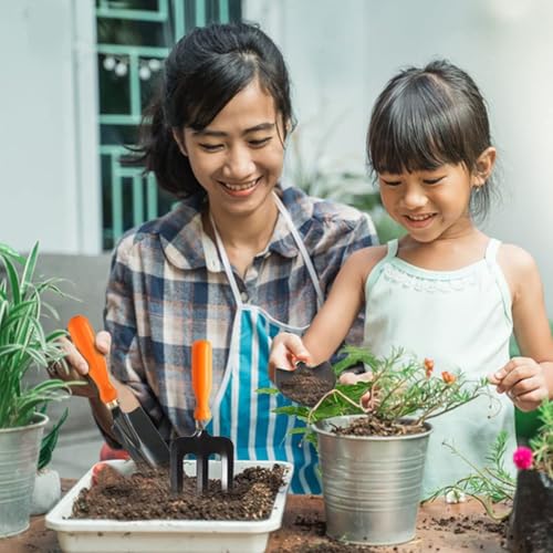 Image of Go Hooked 5 Pcs Gardening Tools Kit Cultivator, Fork, Transplanter, Weeder, Graden Scissor Heavy Duty with Soft Grip Handles Garden Tools Set for Indoor Outdoor Plants, Balcony, Home Garden Use
