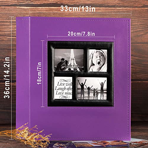 Image of Ywlake Photo Album 4x6 600 Pockets Photos, Extra Large Capacity Family Wedding Picture Albums Holds 600 Horizontal and Vertical Photos Purple