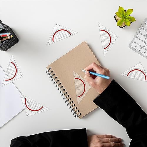 JIANTA Geometrie Dreieck, 4 Stück Geodreieck aus Kunststof Flexibles Geodreieck Geodreieck zum Kreise Zeichnen, Geeignet für Studenten Büro Designer Malerei