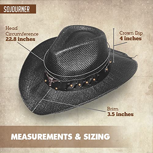 Image of SoJourner Bags Men & Women's Cowboy Cowgirl Hat - Western Hats for Women, Adjustable Cowboy Hat Men with Wide Brim